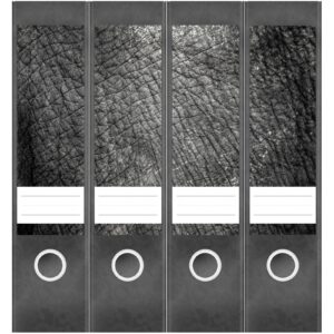 Etiketten für Ordner | Animal Print Elefant | 4 breite Aufkleber für Ordnerrücken | Selbstklebende Design Ordneretiketten Rückenschilder