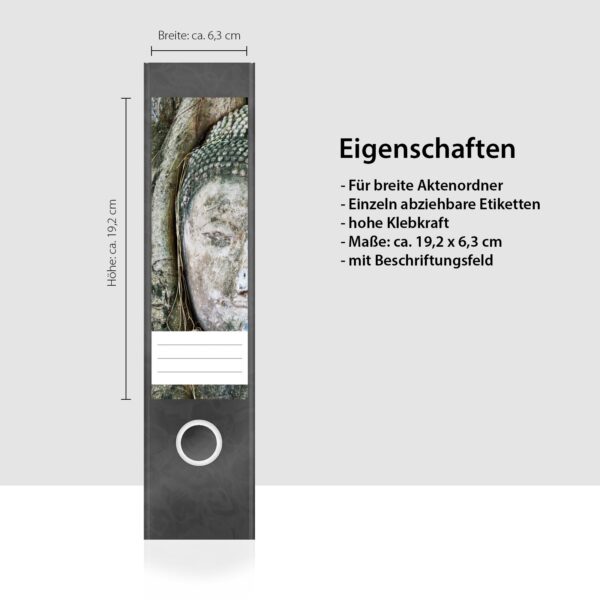 Etiketten für Ordner | Kunst im Baum | 4 breite Aufkleber für Ordnerrücken | Selbstklebende Design Ordneretiketten Rückenschilder