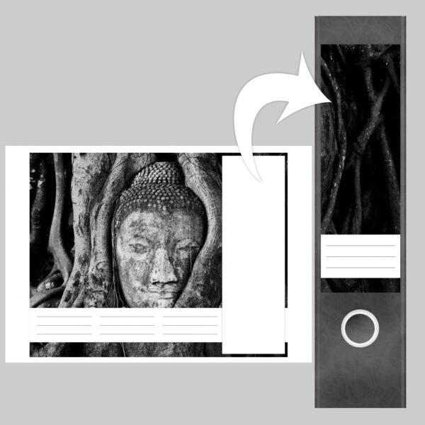 Etiketten für Ordner | Kunst im Baum 2 | 4 breite Aufkleber für Ordnerrücken | Selbstklebende Design Ordneretiketten Rückenschilder