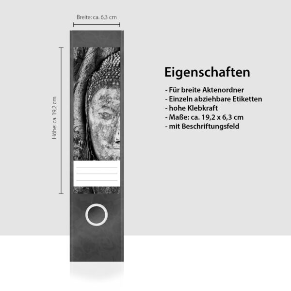 Etiketten für Ordner | Kunst im Baum 2 | 4 breite Aufkleber für Ordnerrücken | Selbstklebende Design Ordneretiketten Rückenschilder