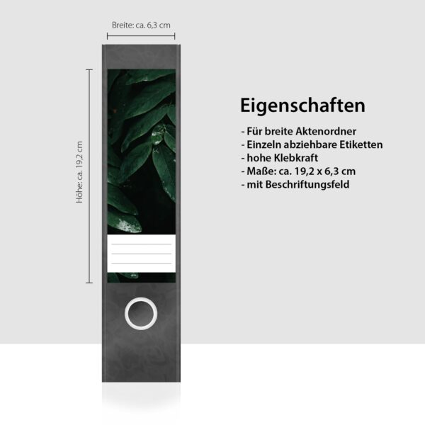 Etiketten für Ordner | Design Blätter | 4 breite Aufkleber für Ordnerrücken | Selbstklebende Design Ordneretiketten Rückenschilder