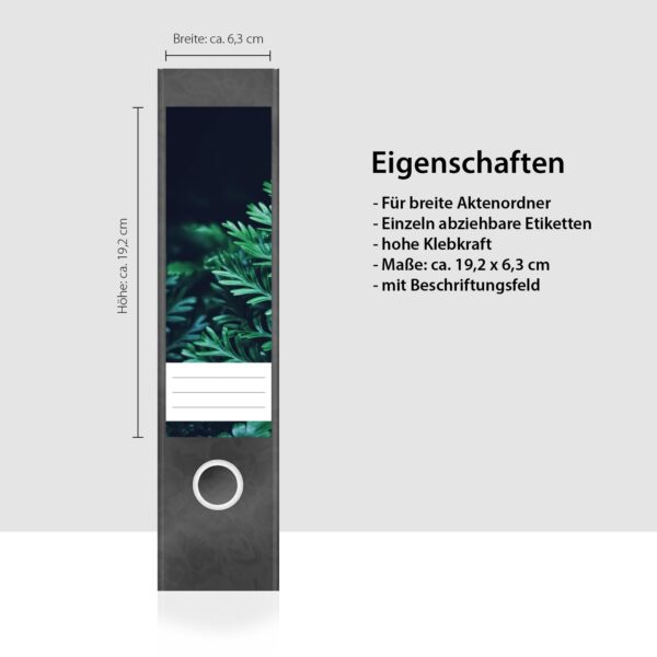 Etiketten für Ordner | Design Blätter 2 | 4 breite Aufkleber für Ordnerrücken | Selbstklebende Design Ordneretiketten Rückenschilder