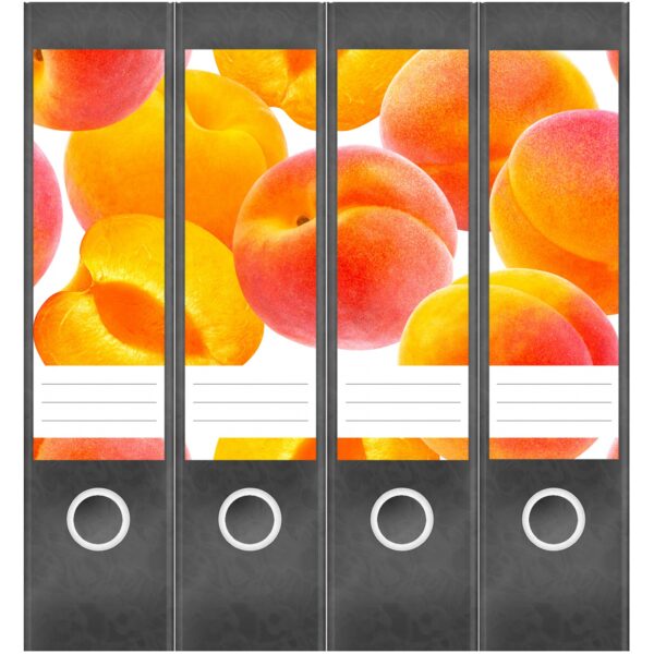 Etiketten für Ordner | Pfirsich | 4 breite Aufkleber für Ordnerrücken | Selbstklebende Design Ordneretiketten Rückenschilder