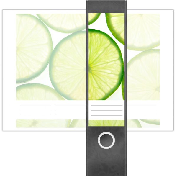 Etiketten für Ordner | Limonen | 4 breite Aufkleber für Ordnerrücken | Selbstklebende Design Ordneretiketten Rückenschilder