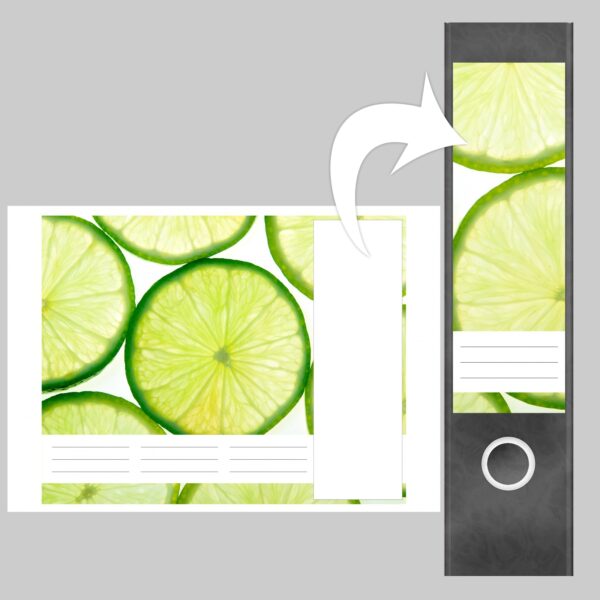 Etiketten für Ordner | Limonen | 4 breite Aufkleber für Ordnerrücken | Selbstklebende Design Ordneretiketten Rückenschilder