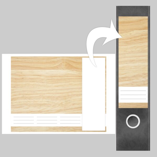 Etiketten für Ordner | Helles Parket Holz | 4 breite Aufkleber für Ordnerrücken | Selbstklebende Design Ordneretiketten Helles