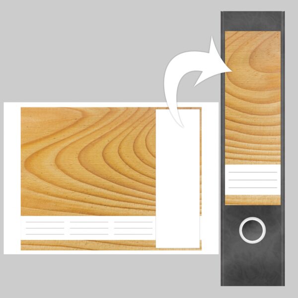 Etiketten für Ordner | Grobe Holzmaserung | 4 breite Aufkleber für Ordnerrücken | Selbstklebende Design Ordneretiketten Rückenschilder