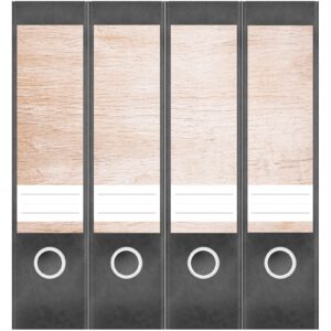 Etiketten für Ordner | Holz Platte hell| 4 breite Aufkleber für Ordnerrücken | Selbstklebende Design Ordneretiketten Rückenschilder