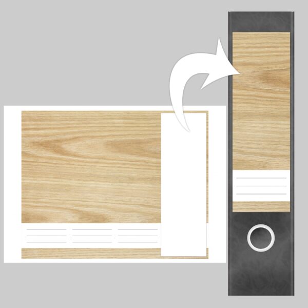 Etiketten für Ordner | Helles Holzmotiv| 4 breite Aufkleber für Ordnerrücken | Selbstklebende Design Ordneretiketten Rückenschilder