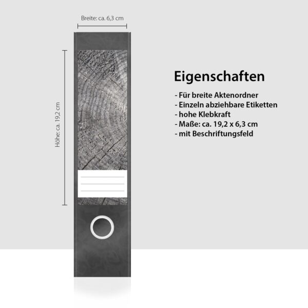 Etiketten für Ordner | Holzschnitt Mystisch | 4 breite Aufkleber für Ordnerrücken | Selbstklebende Design Ordneretiketten Rückenschilder