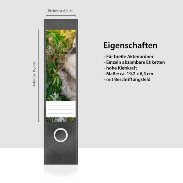 Etiketten für Ordner | Niedlicher Hund | 4 breite Aufkleber für Ordnerrücken | Selbstklebende Design Ordneretiketten Rückenschilder
