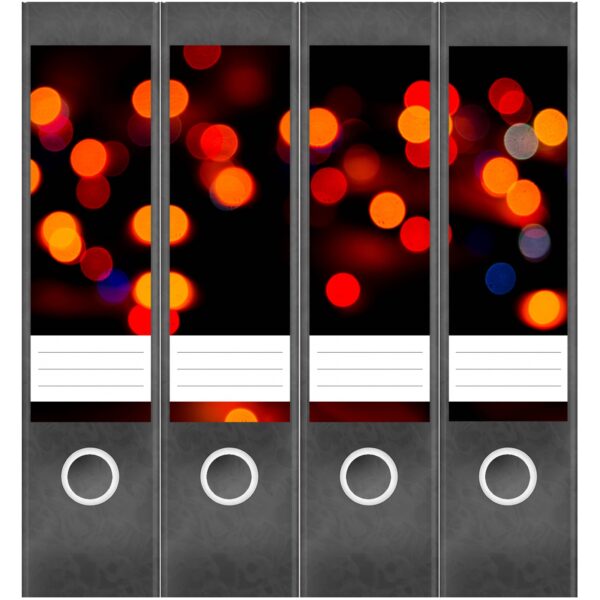 Etiketten für Ordner | Nachtlichter Licht | 4 breite Aufkleber für Ordnerrücken | Selbstklebende Design Ordneretiketten Rückenschilder