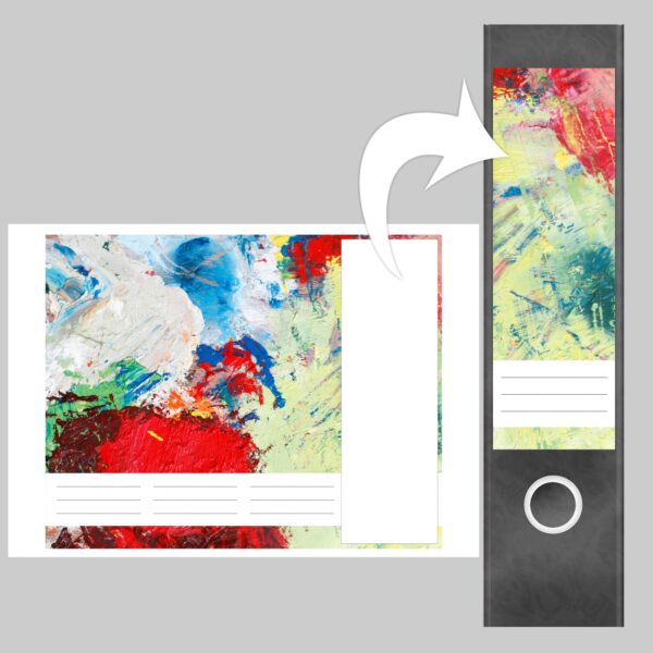 Etiketten für Ordner | Kunst Malerei | 4 breite Aufkleber für Ordnerrücken | Selbstklebende Design Ordneretiketten Rückenschilder