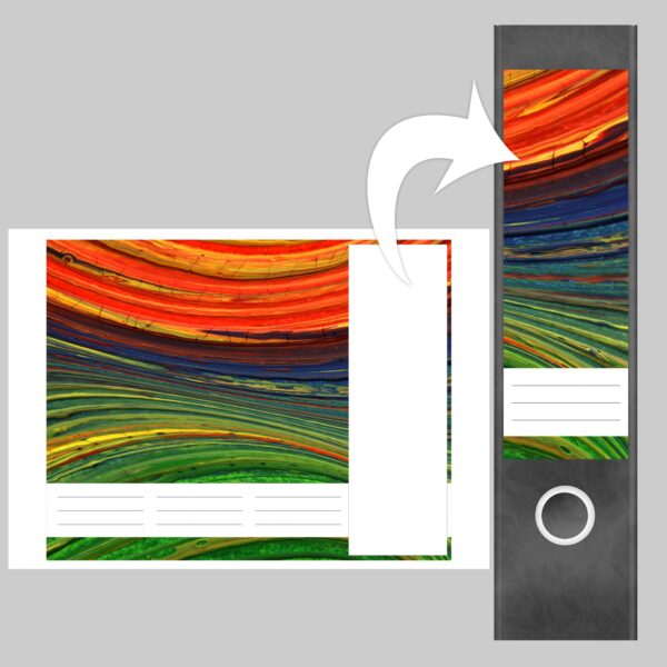 Etiketten für Ordner | Moderne Kunst | 4 breite Aufkleber für Ordnerrücken | Selbstklebende Design Ordneretiketten Rückenschilder