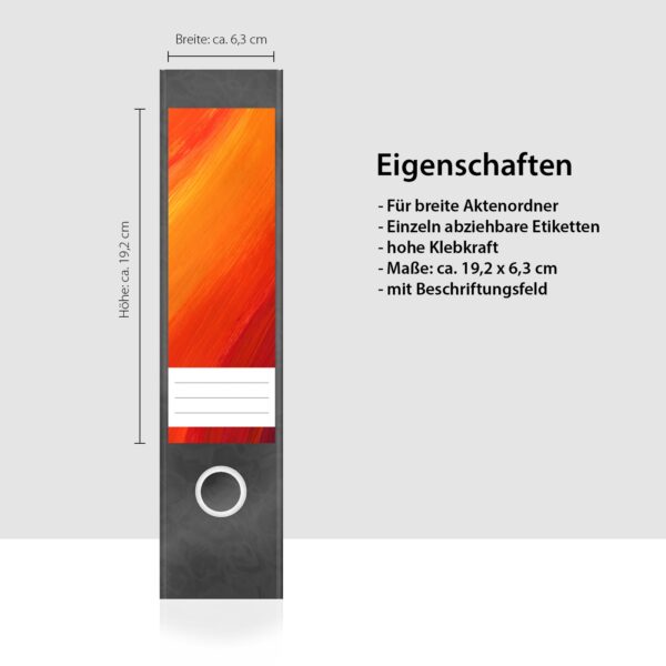 Etiketten für Ordner | Kunst Farben Malerei | 4 breite Aufkleber für Ordnerrücken | Selbstklebende Design Ordneretiketten Rückenschilder