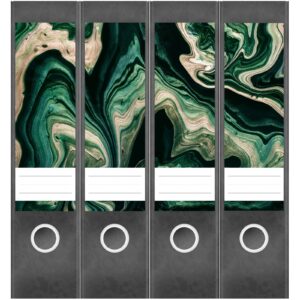 Etiketten für Ordner | Kunst Verläufe | 4 breite Aufkleber für Ordnerrücken | Selbstklebende Design Ordneretiketten Rückenschilder