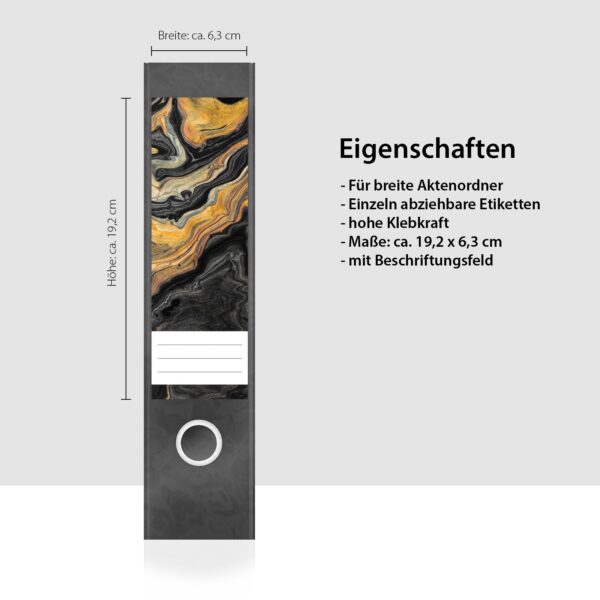 Etiketten für Ordner | Kunst Malerei Braun | 4 breite Aufkleber für Ordnerrücken | Selbstklebende Design Ordneretiketten Rückenschilder
