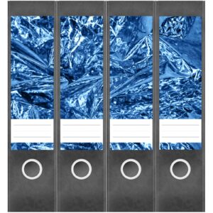 Etiketten für Ordner | Metall Alupotik | 4 breite Aufkleber für Ordnerrücken | Selbstklebende Design Ordneretiketten Rückenschilder