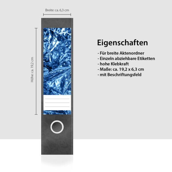 Etiketten für Ordner | Metall Alupotik | 4 breite Aufkleber für Ordnerrücken | Selbstklebende Design Ordneretiketten Rückenschilder