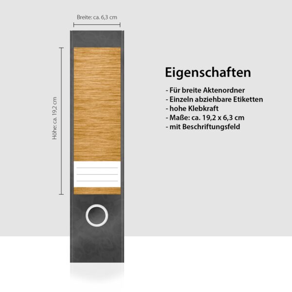 Etiketten für Ordner | Metallhintergrund | 4 breite Aufkleber für Ordnerrücken | Selbstklebende Design Ordneretiketten Rückenschilder
