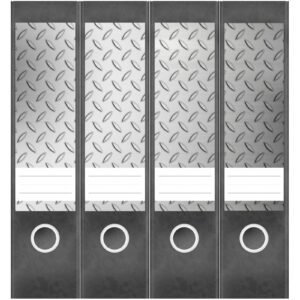 Etiketten für Ordner | Metallplatte Eisen | 4 breite Aufkleber für Ordnerrücken | Selbstklebende Design Ordneretiketten Rückenschilder