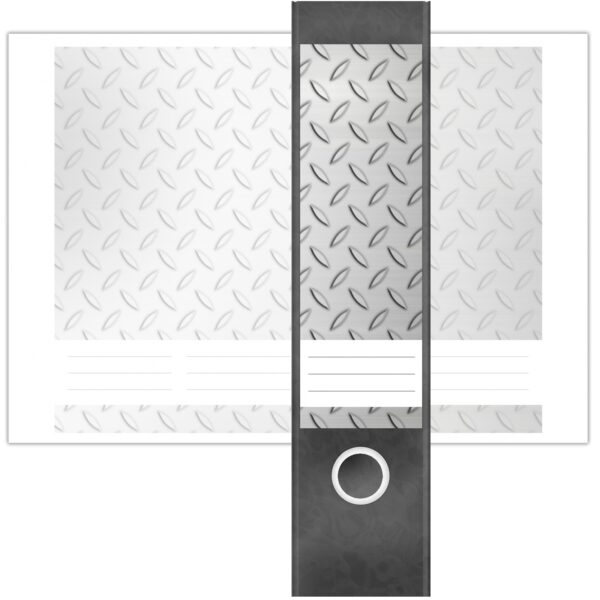 Etiketten für Ordner | Metallplatte Eisen | 4 breite Aufkleber für Ordnerrücken | Selbstklebende Design Ordneretiketten Rückenschilder