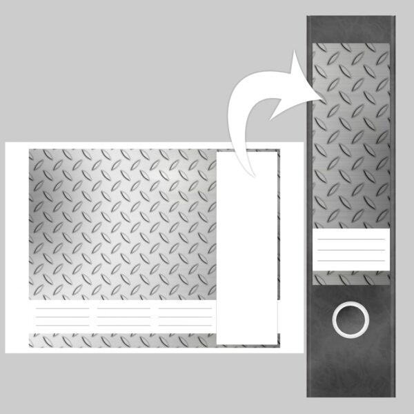 Etiketten für Ordner | Metallplatte Eisen | 4 breite Aufkleber für Ordnerrücken | Selbstklebende Design Ordneretiketten Rückenschilder