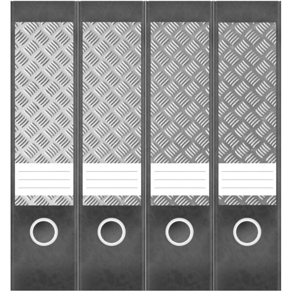 Etiketten für Ordner | Metallplatte 3 | 4 breite Aufkleber für Ordnerrücken | Selbstklebende Design Ordneretiketten Rückenschilder