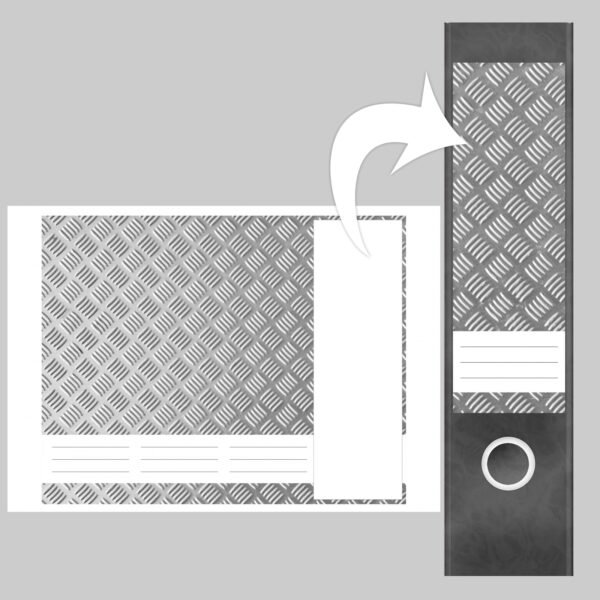 Etiketten für Ordner | Metallplatte 3 | 4 breite Aufkleber für Ordnerrücken | Selbstklebende Design Ordneretiketten Rückenschilder