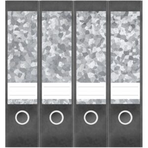 Etiketten für Ordner | Metall Optik Modern | 4 breite Aufkleber für Ordnerrücken | Selbstklebende Design Ordneretiketten Rückenschilder