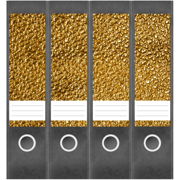 Etiketten für Ordner | Goldhintergund Optik | 4 breite Aufkleber für Ordnerrücken | Selbstklebende Design Ordneretiketten Rückenschilder