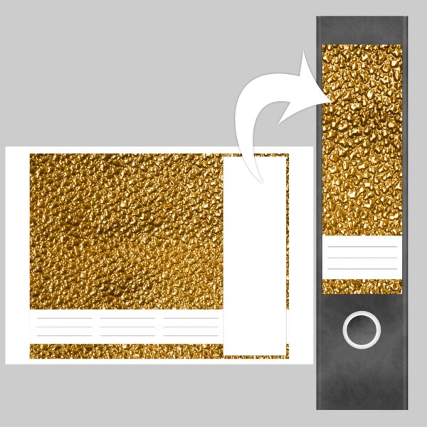 Etiketten für Ordner | Goldhintergund Optik | 4 breite Aufkleber für Ordnerrücken | Selbstklebende Design Ordneretiketten Rückenschilder