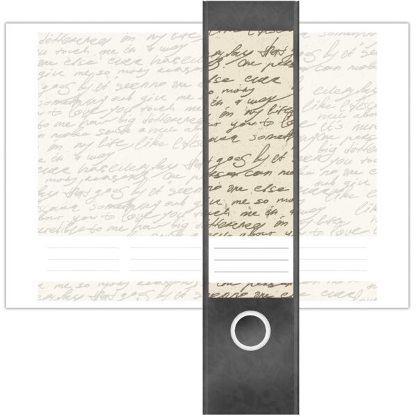 Etiketten für Ordner | Papier mit Handschrift | 4 breite Aufkleber für Ordnerrücken | Selbstklebende Design Ordneretiketten Rückenschilder