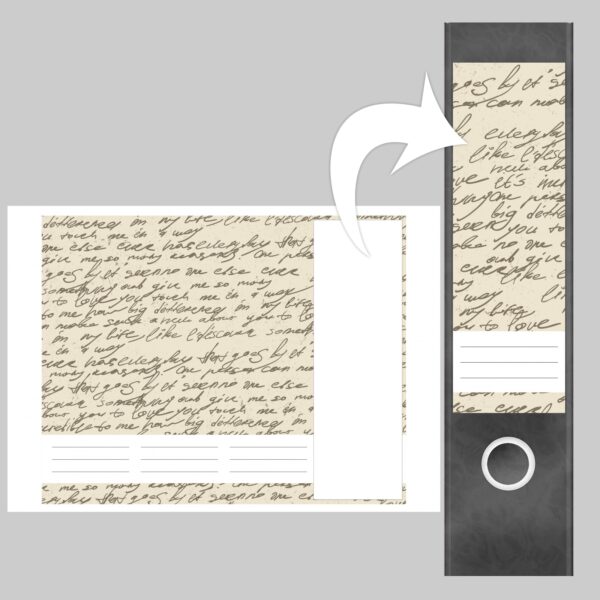Etiketten für Ordner | Papier mit Handschrift | 4 breite Aufkleber für Ordnerrücken | Selbstklebende Design Ordneretiketten Rückenschilder