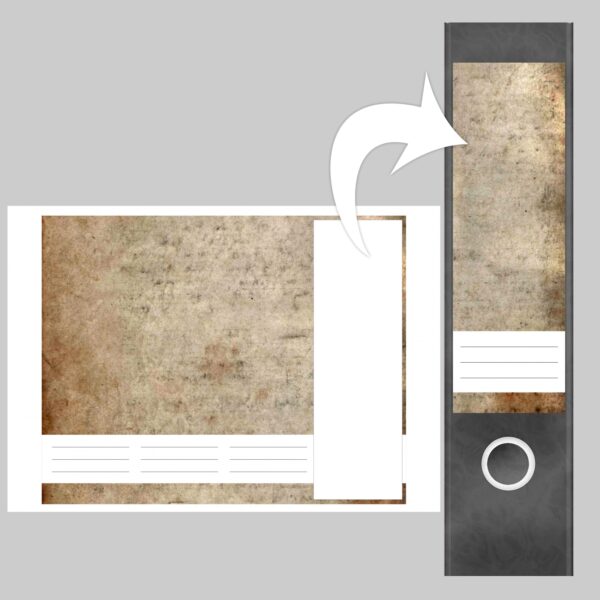 Etiketten für Ordner | Benutztes Papier | 4 breite Aufkleber für Ordnerrücken | Selbstklebende Design Ordneretiketten Rückenschilder