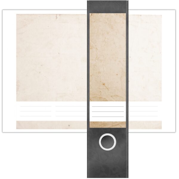 Etiketten für Ordner | Retro Papier | 4 breite Aufkleber für Ordnerrücken | Selbstklebende Design Ordneretiketten Rückenschilder