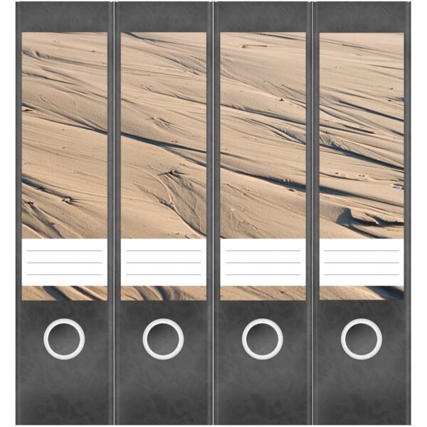 Etiketten für Ordner | Wüste Sand Verwehung | 4 breite Aufkleber für Ordnerrücken | Selbstklebende Design Ordneretiketten Rückenschilder