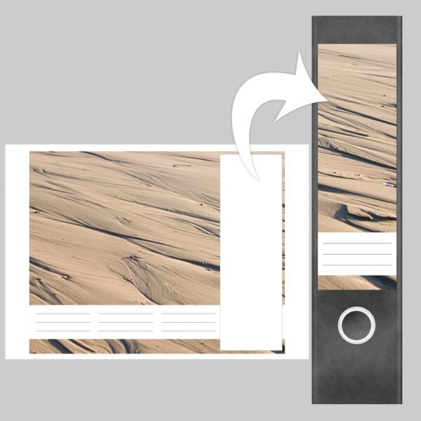Etiketten für Ordner | Wüste Sand Verwehung | 4 breite Aufkleber für Ordnerrücken | Selbstklebende Design Ordneretiketten Rückenschilder