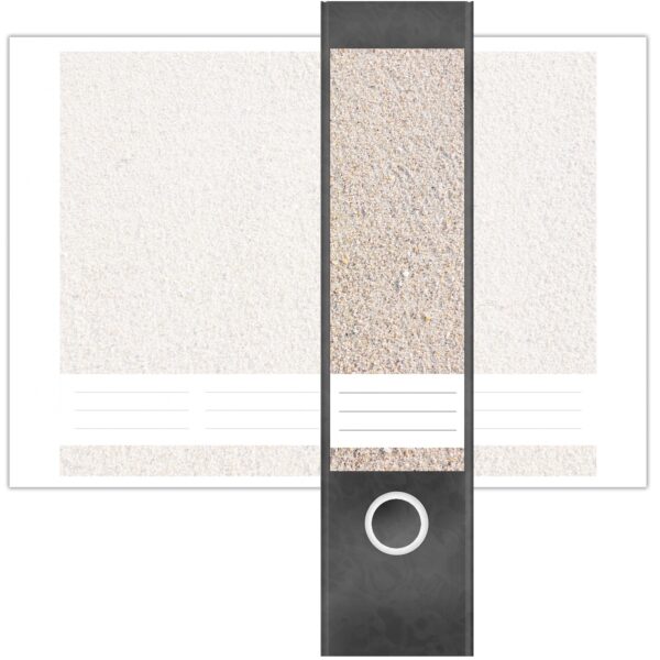 Etiketten für Ordner | Sandkörner Sand | 4 breite Aufkleber für Ordnerrücken | Selbstklebende Design Ordneretiketten Rückenschilder