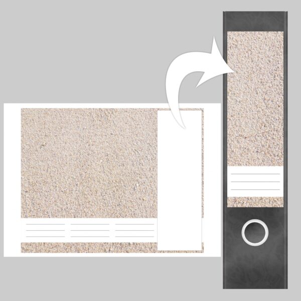 Etiketten für Ordner | Sandkörner Sand | 4 breite Aufkleber für Ordnerrücken | Selbstklebende Design Ordneretiketten Rückenschilder