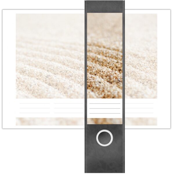 Etiketten für Ordner | Sand Kiesel | 4 breite Aufkleber für Ordnerrücken | Selbstklebende Design Ordneretiketten Rückenschilder