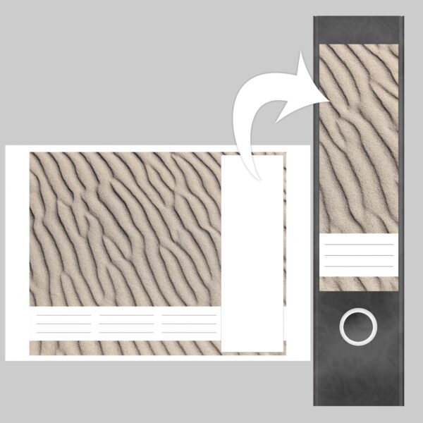 Etiketten für Ordner | Sand Wüste Muster | 4 breite Aufkleber für Ordnerrücken | Selbstklebende Design Ordneretiketten Rückenschilder