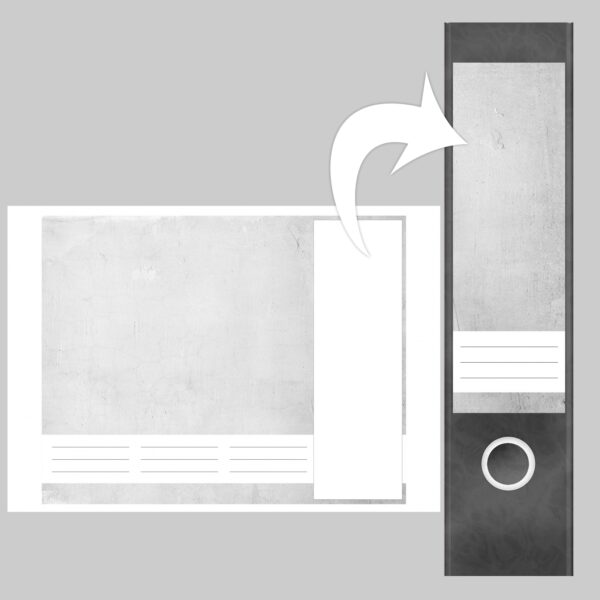 Etiketten für Ordner | Stein Wand Grau | 4 breite Aufkleber für Ordnerrücken | Selbstklebende Design Ordneretiketten Rückenschilder