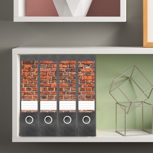 Etiketten für Ordner | Hauswand | 4 breite Aufkleber für Ordnerrücken | Selbstklebende Design Ordneretiketten Rückenschilder