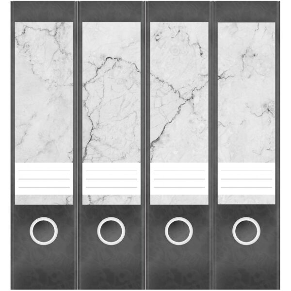 Etiketten für Ordner | Marmorstein | 4 breite Aufkleber für Ordnerrücken | Selbstklebende Design Ordneretiketten Rückenschilder