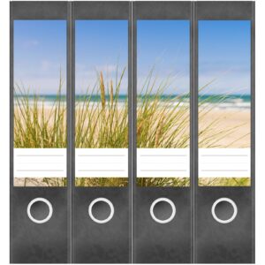 Etiketten für Ordner | Blick auf das Meer | 4 breite Aufkleber für Ordnerrücken | Selbstklebende Design Ordneretiketten Rückenschilder
