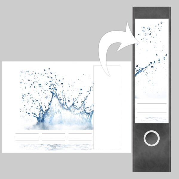 Etiketten für Ordner | Klares Wasser | 4 breite Aufkleber für Ordnerrücken | Selbstklebende Design Ordneretiketten Rückenschilder