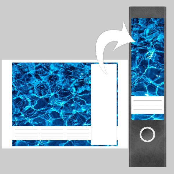 Etiketten für Ordner | Pool | 4 breite Aufkleber für Ordnerrücken | Selbstklebende Design Ordneretiketten Rückenschilder