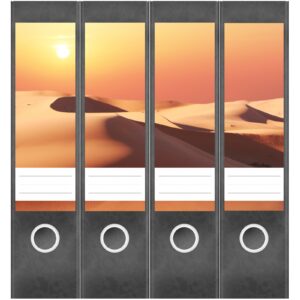 Etiketten für Ordner | Wüste | 4 breite Aufkleber für Ordnerrücken | Selbstklebende Design Ordneretiketten Rückenschilder