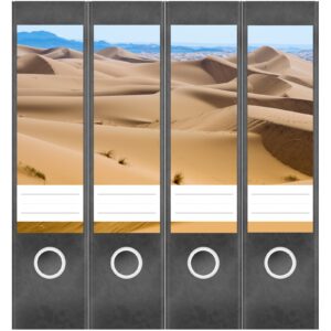 Etiketten für Ordner | Wüste 2 | 4 breite Aufkleber für Ordnerrücken | Selbstklebende Design Ordneretiketten Rückenschilder